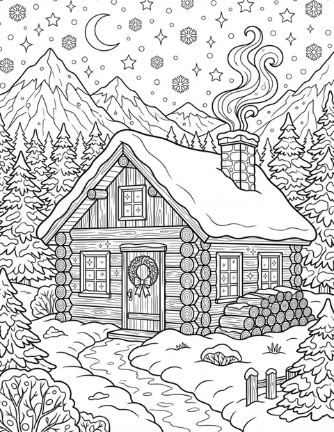 Snowy Cabin, Seasons of Color: Christmas