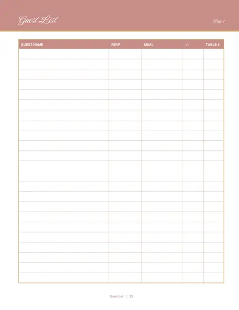 Guest list & RSVPs, Wedding Planner